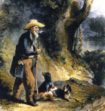 Репродукция картины "the great traveller charles alexandre lesueur in the forest" художника "бодмер карл"