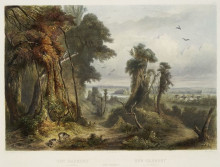 Картина "new harmony on the wabash, plate 2 from volume 2 of &#39;travels in the interior of north america&#39;" художника "бодмер карл"