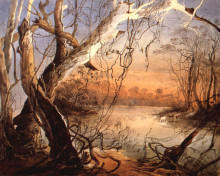Репродукция картины "confluence of the fox river and the wabash in indiana" художника "бодмер карл"