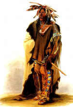 Репродукция картины "wahk-ta-ge-li, a sioux warrior" художника "бодмер карл"