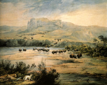 Картина "landscape with buffalo on the upper missouri" художника "бодмер карл"