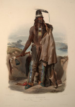 Картина "abdih- hiddisch. a minatarre chief, plate 24 from volume 1 of &#39;travels in the interior of north america&#39;" художника "бодмер карл"