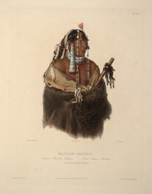 Картина "m&#225;ndeh p&#225;hchu, a young mandan indian, plate 24 from volume 1 of &#39;travels in the interior of north america&#39;" художника "бодмер карл"