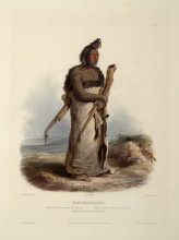 Репродукция картины "mexkemahuastan, chief of the gros-ventres of the prairies, plate 20 from volume 1 of &#39;travels in the interior of north america&#39;" художника "бодмер карл"