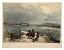 Копия картины "fort clark on the missouri, february 1834, plate 15 from volume 2 of &#39;travels in the interior of north america&#39;" художника "бодмер карл"