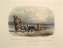 Копия картины "dog sledges of the mandan indians, plate 28 from volume 2 of &#39;travels in the interior of north america&#39;" художника "бодмер карл"