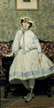 Репродукция картины "portrait of alaide banti in white dress" художника "болдини джованни"