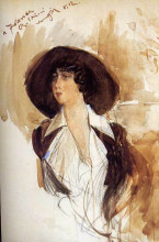 Репродукция картины "portrait of donna franca florio" художника "болдини джованни"