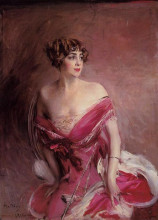Репродукция картины "portrait of mlle de gillespie - la dame de biarritz" художника "болдини джованни"