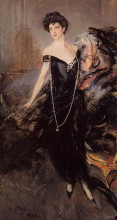 Копия картины "portrait of donna franca florio" художника "болдини джованни"