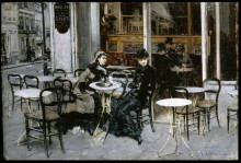 Репродукция картины "conversation at the cafe" художника "болдини джованни"