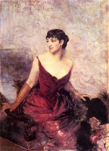 Копия картины "countess de rasty seated in an armchair" художника "болдини джованни"