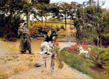 Копия картины "in the garden" художника "болдини джованни"