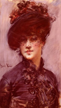 Копия картины "lady with a black hat" художника "болдини джованни"