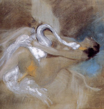 Репродукция картины "leda with swan" художника "болдини джованни"