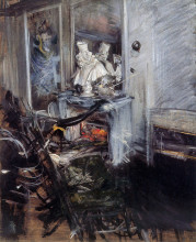Репродукция картины "room of the painter" художника "болдини джованни"