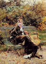 Репродукция картины "sitting in the garden" художника "болдини джованни"