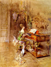 Репродукция картины "the lady pianist" художника "болдини джованни"