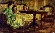 Репродукция картины "the sisters laskaraki" художника "болдини джованни"