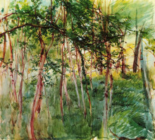 Репродукция картины "trees in the bois de boulogne" художника "болдини джованни"