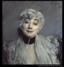Репродукция картины "portrait of the countess de martel de janville, known as gyp (1850-1932)" художника "болдини джованни"