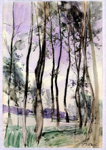 Репродукция картины "landscape with trees" художника "болдини джованни"