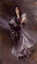Репродукция картины "portrait of anita de la ferie - the spanish dancer" художника "болдини джованни"