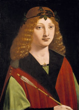 Репродукция картины "portrait of a youth holding an arrow" художника "больтраффио джованни"
