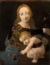 Репродукция картины "the virgin and child (the madonna of the rose)" художника "больтраффио джованни"