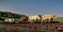Копия картины "plowing in the nivernais" художника "бонёр роза"