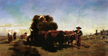Картина "haymaking in the auvergne" художника "бонёр роза"