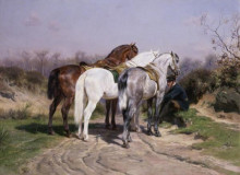 Репродукция картины "relay hunting" художника "бонёр роза"