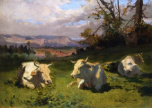 Картина "cows resting" художника "бонёр роза"
