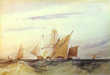 Картина "shipping off the coast of kent" художника "бонингтон ричард паркс"