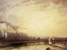 Картина "sunset in the pays de caux" художника "бонингтон ричард паркс"