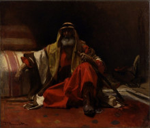 Картина "an arab sheik" художника "бонна леон"