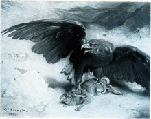 Копия картины "aigle et lapin" художника "бонна леон"