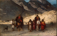 Копия картины "arabian sheikhs in the mountains" художника "бонна леон"