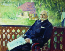 Копия картины "портрет н.а.подсосова" художника "борис кустодиев"