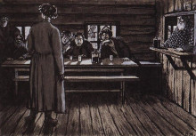 Копия картины "иллюстрация к рассказу певцы и.с.тургенева" художника "борис кустодиев"