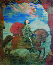 Репродукция картины "петр великий" художника "борис кустодиев"