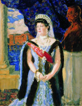 Копия картины "портрет великой княгини марии павловны" художника "борис кустодиев"