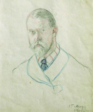 Копия картины "автопортрет. 1902.jpg" художника "борис кустодиев"