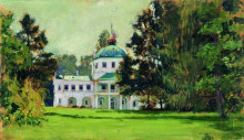 Копия картины "усадьба в парке" художника "борис кустодиев"