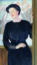 Копия картины "портрет наталии илларионовны зеленской" художника "борис кустодиев"