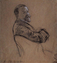 Копия картины "автопортрет. 1902.jpg" художника "борис кустодиев"