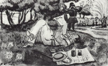 Репродукция картины "в.в.лужский на отдыхе в гайд-парке. лондон" художника "борис кустодиев"