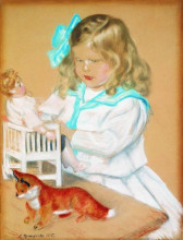 Картина "портрет девочки" художника "борис кустодиев"