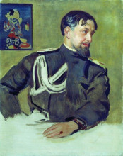 Репродукция картины "портрет н.д.милиоти" художника "борис кустодиев"