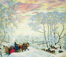 Копия картины "зима" художника "борис кустодиев"